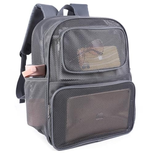 Large Mesh Backpack for School, Semi-transparent College Backpack for Men