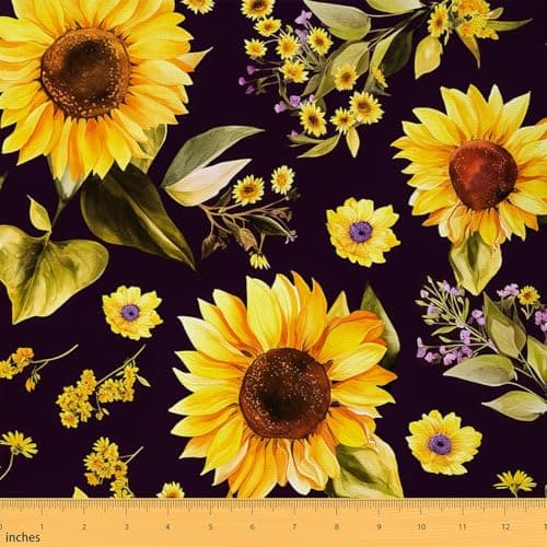 Feelyou Sunflower Fabric by The Yard Soft 3 Yards