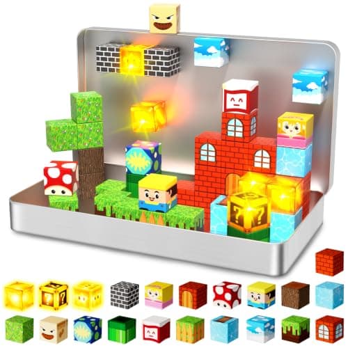 45PCS 0.8in Magnetic Blocks with Metal Box, Magnetic Building Blocks