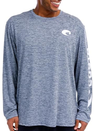 Costa Del Mar Men's Tech Crewneck Catonic Long Sleeve Gray
