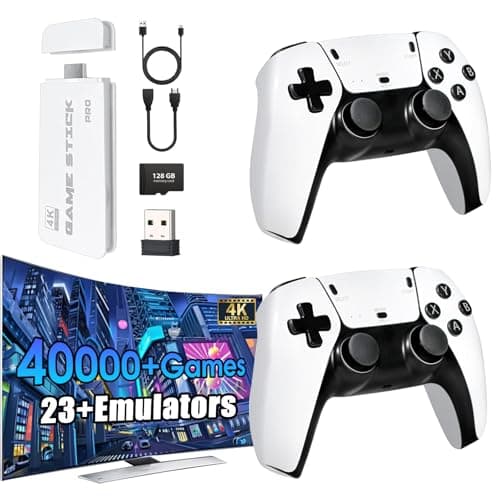 2026New Wireless Retro Game Console 23 Simulators and Over 40,000 Games Plug and Play 4K HD HDMI TV Game 2.4G Wireless Controllers(128G)