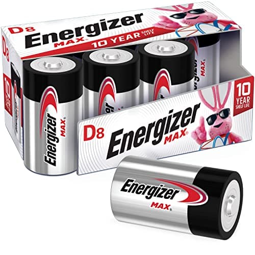 Energizer D Batteries (8 Count), D Cell Battery, Premium Alkaline