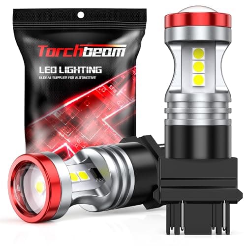 Torchbeam 3157 LED Light Bulbs 3600 Lumens with Projector Error-free For Reverse Back Up Lights DRL Brake Lights Fit 3156 3057 3056 4157 6500K Xenon White（Pack of 2）
