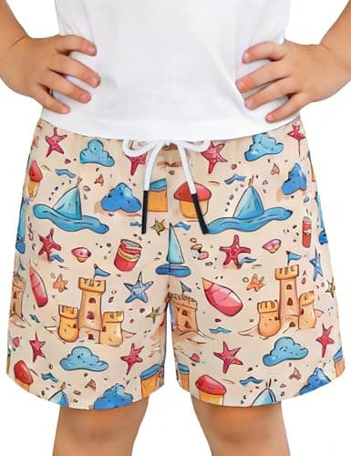 Pottwal Boys Swim Trunks for 2-16 Years, UPF 50+, Chlorine Resistant, Water Repellent, Adjustable Waistband
