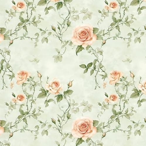 Micpolo Floral Peel and Stick Wallpaper Green and Orange Flower Wall Paper Vintage Botanical Contact Paper for Cabinet Bedroom Waterproof Self Adhesive Removable Vinyl Roll Deco 17.3" x 78.7"