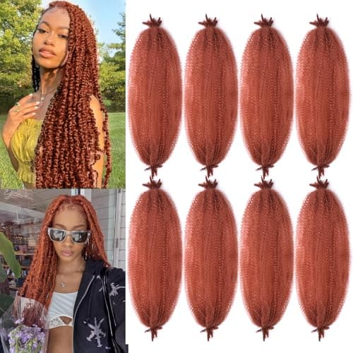 24 Inch Springy Afro Twist Hair 350#,8 Packs Cuban Twist Hair for Women