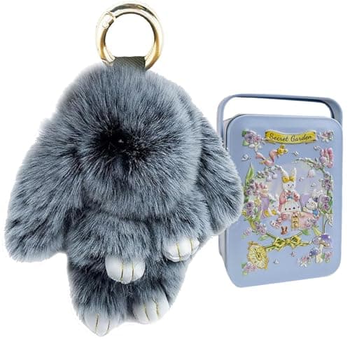 Cute Plush Bunny Keychain, Soft Fluffy Bag Charm for Backpacks & Purses