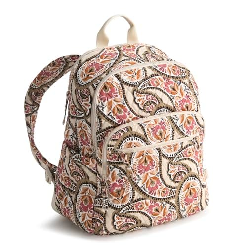 Vera Bradley Women's Premium Cotton Bancroft Backpack, Blooming Paisley, One Size