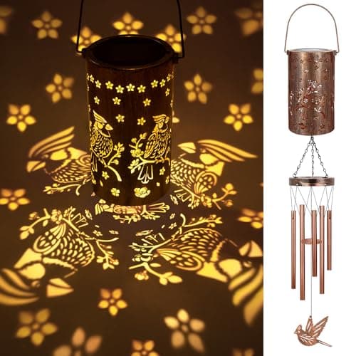 YHmall Cardinal Wind Chimes for Outside, Solar Wind Chimes Outdoors