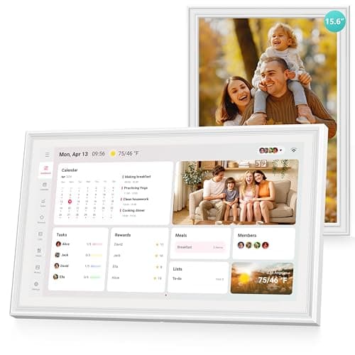 Digital Calendar 15.6 Inch - Smart Chore Chart & Wall Planner, No Subscription Electronic Calendar for Family, Meals, Photo Display, Wall/Desk Mount, Touch Screen, Gifts for Women Men, Gifts for Mom