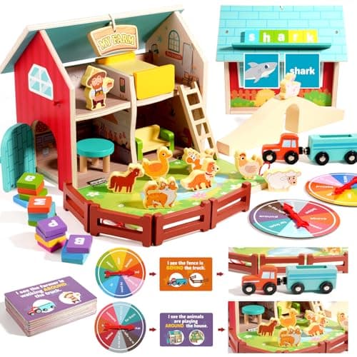 INIFEIDALA Montessori Farm Dollhouse for Toddlers 3-5