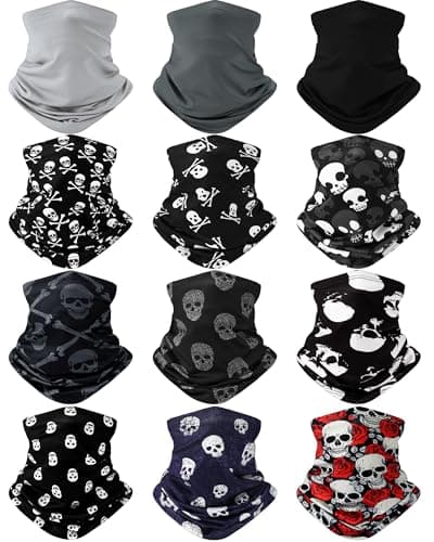 Cuffbow 12 Pack Men Balaclava Neck Gaiter Skull