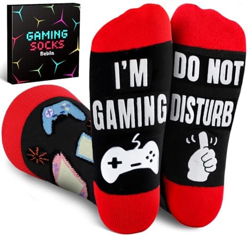 Bebila Gamer Gifts Funny Socks Fathers Day Dad Gifts for Husband Grandpa Father Mothers Day Socks from Daughter Son Wife