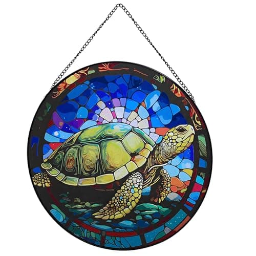 Payutou Turtle Suncatchers for Windows Hanging Stained Glass Suncatcher