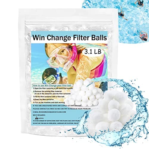 Win Change 3.1 LB Pool Filter Balls,Filter Balls for Sand Filter Pump for Above Ground Pool Eco-Friendly Fiber Filter Media for Swimming Pool Sand Filters(Equals 100 LB Pool Filter Sand).(White 3.1LB)