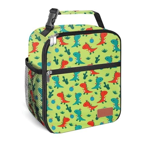 HABOPET Lunch Box for Men & Women Durable Lunch Bag for Adults Reusable Small Lunchbox Orange Dinosaur