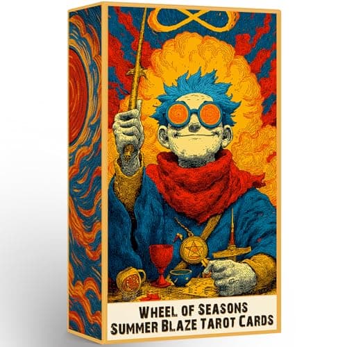 sishui Tarot Deck Unique, 80 Flame Tarot Cards with Guidebook, Summer Blaze Tarot for Beginners and Experienced Readers, 400 GSM Gold-Gilded Premium Deck, Divination and Spiritual Growth Tool