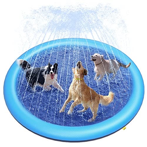 Peteast Dog Pool, Anti-Slip Splash Pad for Dogs, 67 in, Blue