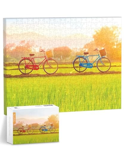 PieceRelax Puzzle Canvas Wall Art 366 Plastic Pieces for Adults - Away from The City - Sun-Kissed Green Fields - Unique Gift & Home Décor with Jigsaw Puzzle Artwork for Living Room Bedroom [HN1315]