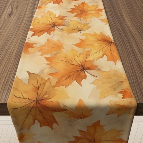 Fall Decor - Autumn Maple Leaf Table Runner for Thanksgiving Decorations