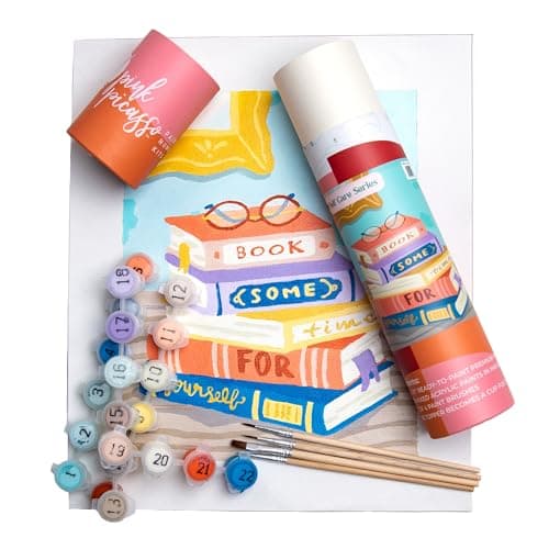 Pink Picasso Paint by Number Kit, Tweens to Adults 8x10, Book Some Time