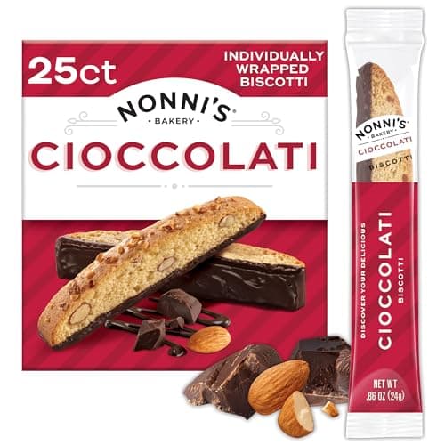 Nonni's Cioccolati Dark Chocolate Almond Biscotti Cookies, 25ct (21.5oz)