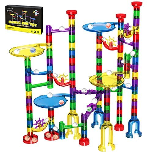 Magicfly Marble Run Set, 127 Pcs Marble Race Track for Kids with Glass Marbles, Ideal Gift for Christmas or Birthday