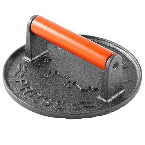 SanKonfu Burger Press,Heavy Duty Cast Iron Grill Bacon Press,7.2 inch Round