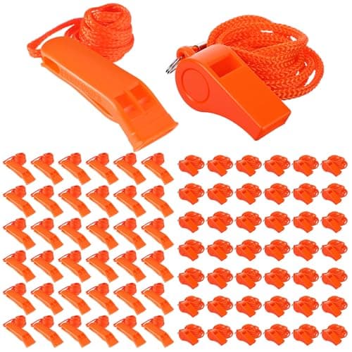 Sotiff 100 Pieces Emergency Whistles with Lanyard