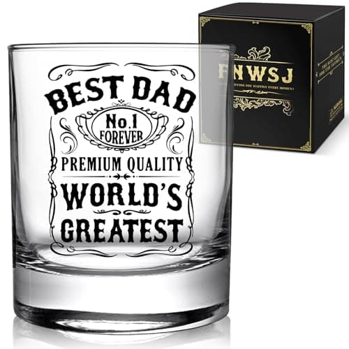 Best Dad Whiskey Glass 11 oz - Engraved Funny Gift for Father's Day, Christmas Birthday Present for Dad, Husband | Unique Personalized Barware -10