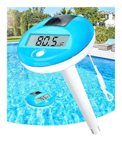 LuxBlue Floating Solar Pool Thermometer with String & LCD Display