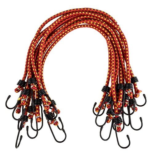 Stalwart Bungee Cords with Hooks, 24-Inch, 10-Pack