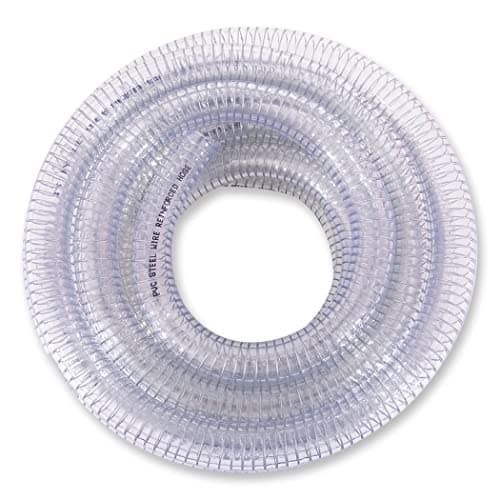 DAVCO 1" ID x 5 ft Wire Reinforced Suction Hose PVC Clear Vinyl Tubing
