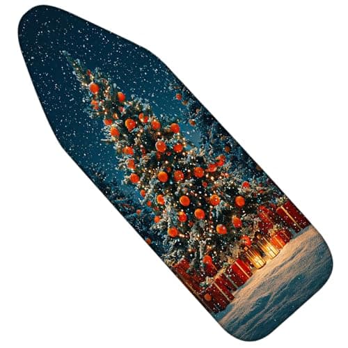 Nuxovilar Ironing Board Covers Winter Tree with Ornaments Pattern Polyester 15x54 Inches, Ironboard Cover Pad, Cover for Ironing Board for Yard, Event Space, Lodge