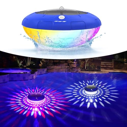 Solar Floating Pool Lights, RGB Color Changing Pool Solar Lights, IP68 Waterproof LED Pool Lights That Float, Hangable Auto ON Off for Above In Ground Pools, Bathtub, Wedding Party, Garden Decoration
