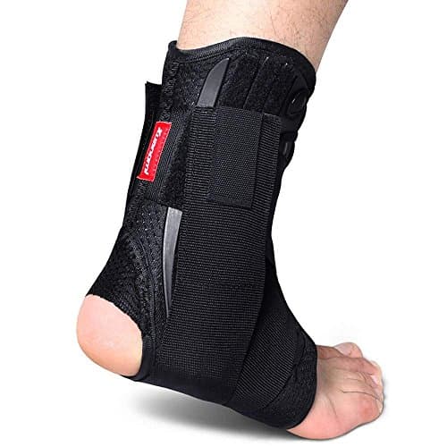 Kuangmi Ankle Brace Stabilizers Adjustable Ankle Support for Sports Protect, Sprained Ankle, Ligament Damage, Injury Recovery 1 Piece (M)