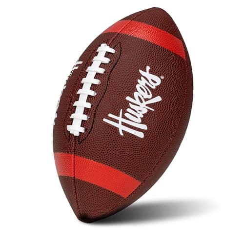 Franklin Sports Nebraska Huskers Kids NCAA Youth Football - Official College Team Junior Footballs with Team Logos for Kids - Junior Size PVC Ball - Backyard + Tailgate Ball - 8.5"