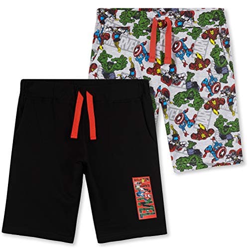 Marvel Avengers Boys Shorts, 2-Piece Sports Shorts- Gaming Gifts for Boys (Black, 9-10 Years)