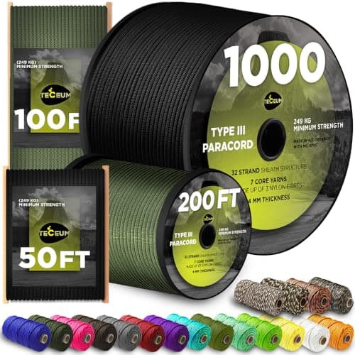 TECEUM Paracord Rope Type III 550 – Tactical MIL-SPEC – Outdoor para Cord