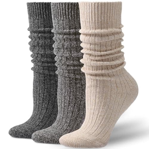 Pleneal Slouchy Socks for Women Long Scrunch Sock Chunky Knit Boot Socks