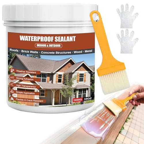 Transparent Waterproof Sealant 17oz - Invisible Protective Coating for Roof, Bathroom Tile & Walls, Indoor/Outdoor Waterproof Solution