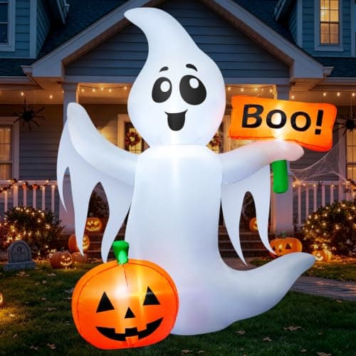4.5 FT Halloween Inflatable Ghost Outdoor Decoration with LED Lights