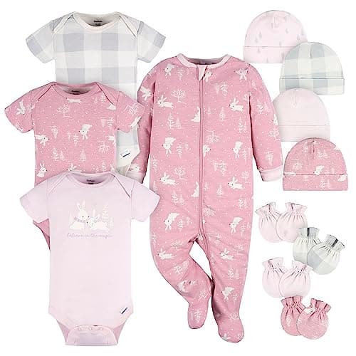 Gerber Baby Boys 12 Piece Layette Gift Set, Pink Bunny, 6-9 Months