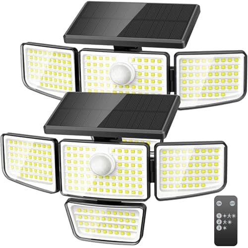 Adewalk Solar Outdoor Lights, 3000LM Solar Flood Lights with Motion Sensor