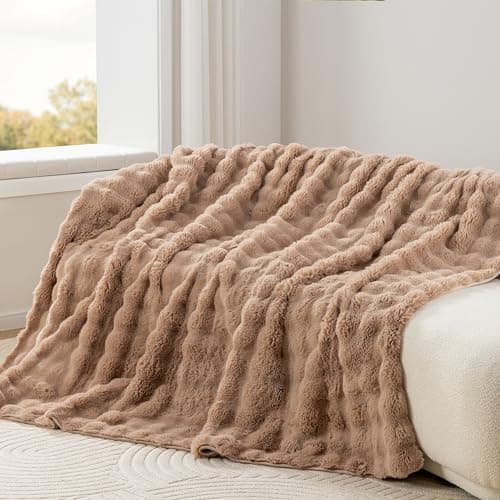 Berkshire Faux Fur & Velisse Reversible Blanket - Ultra Soft Plush Blanket for Couch and Bed, Luxury Fluffy Sofa Decor, 60" x 90", Cowboy Buffalo