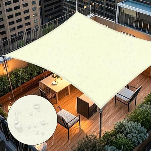 Artpuch 10'X10' Waterproof Sun Shade Sail Rectangle Cream