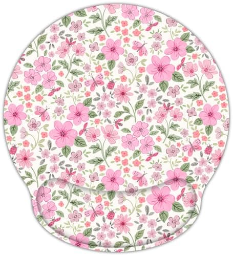 icolor Ergonomic Mouse Pad with Wrist Rest for Pain Relief,10"x 9" Non Slip Rubber Base Memory Foam Wrist Support Mousepad Desk Mat for Computer Laptop Office Gaming (Mousepad202)