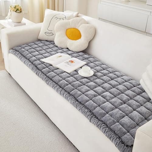 Chenille Couch Cover for Dogs, Quilted Non-Slip Sofa Protector Pad