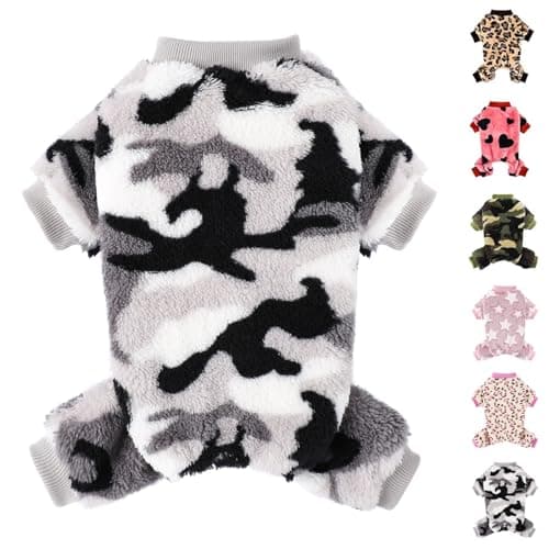Dog Sweater Dog Pajamas for Small Dogs Girl Boy Super Soft Warm Small Puppy Sweater Pjs Cute Pet Clothes Doggie Jumpsuits Fleece Puppy Onesies Outfits for Chihuahua Yorkie, Gray, M