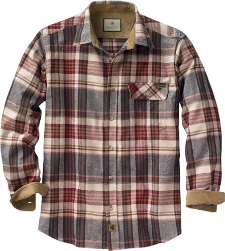 Legendary Whitetails Mens Long Sleeve Button Down 100% Cotton Flannel Shirt, Cedarwood Plaid, XX-Large